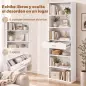 Estantería para Libros Alta y Estrecha de 7 Niveles con Cajón 60x24x182 cm Blanco Estantería para Libros Alta y Estrecha de 7 Niveles con Cajón 60x24x182 cm Blanco
