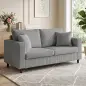 Sofá de 2 Plazas Tapizado en Pana con Asiento Ancho y Profundo y Patas de Madera 170x80x82 cm Gris Claro Sofá de 2 Plazas Tapizado en Pana con Asiento Ancho y Profundo y Patas de Madera 170x80x82 cm Gris Claro