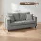 Sofá de 2 Plazas Tapizado en Pana con Asiento Ancho y Profundo y Patas de Madera 170x80x82 cm Gris Claro Sofá de 2 Plazas Tapizado en Pana con Asiento Ancho y Profundo y Patas de Madera 170x80x82 cm Gris Claro