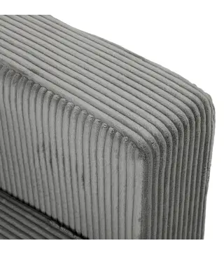 Sofá de 2 Plazas Tapizado en Pana con Asiento Ancho y Profundo y Patas de Madera 170x80x82 cm Gris Claro