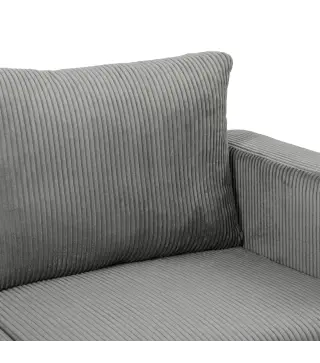 Sofá de 2 Plazas Tapizado en Pana con Asiento Ancho y Profundo y Patas de Madera 170x80x82 cm Gris Claro