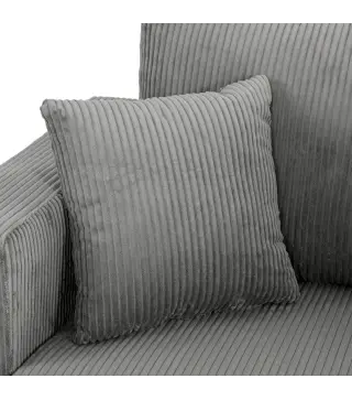 Sofá de 2 Plazas Tapizado en Pana con Asiento Ancho y Profundo y Patas de Madera 170x80x82 cm Gris Claro