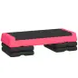 Step de Aeróbic para Fitness Antideslizante con Altura Regulable en 3 Niveles 77x36x20,5 cm Rosa y Negro