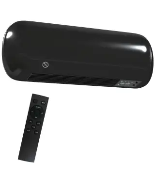 Calefactor Eléctrico de Pared 2000W con 3 Modos Pantalla LED Termostato Temporizador y Oscilación Negro