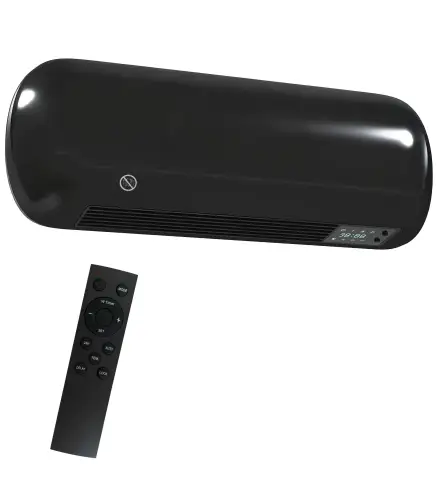 Calefactor Eléctrico de Pared 2000W con 3 Modos Pantalla LED Termostato Temporizador y Oscilación Negro