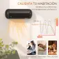 Calefactor Eléctrico de Pared 2000W con 3 Modos Pantalla LED Termostato Temporizador y Oscilación Negro
