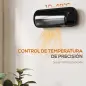Calefactor Eléctrico de Pared 2000W con 3 Modos Pantalla LED Termostato Temporizador y Oscilación Negro