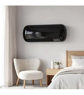 Calefactor Eléctrico de Pared 2000W con 3 Modos Pantalla LED Termostato Temporizador y Oscilación Negro