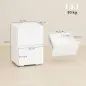 Juego de 2 Mesitas de Noche Estrechas Mesillas de Noche Dormitorio con 2 Cajones Frentes de Alto Brillo Blanco Juego de 2 Mesitas de Noche Estrechas Mesillas de Noche Dormitorio con 2 Cajones Frentes de Alto Brillo Blanco