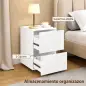 Juego de 2 Mesitas de Noche Estrechas Mesillas de Noche Dormitorio con 2 Cajones Frentes de Alto Brillo Blanco Juego de 2 Mesitas de Noche Estrechas Mesillas de Noche Dormitorio con 2 Cajones Frentes de Alto Brillo Blanco