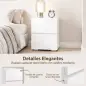 Juego de 2 Mesitas de Noche Estrechas Mesillas de Noche Dormitorio con 2 Cajones Frentes de Alto Brillo Blanco Juego de 2 Mesitas de Noche Estrechas Mesillas de Noche Dormitorio con 2 Cajones Frentes de Alto Brillo Blanco