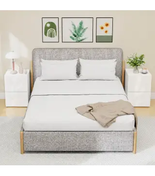 Juego de 2 Mesitas de Noche Estrechas Mesillas de Noche Dormitorio con 2 Cajones Frentes de Alto Brillo Blanco