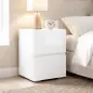 Juego de 2 Mesitas de Noche Estrechas Mesillas de Noche Dormitorio con 2 Cajones Frentes de Alto Brillo Blanco Juego de 2 Mesitas de Noche Estrechas Mesillas de Noche Dormitorio con 2 Cajones Frentes de Alto Brillo Blanco