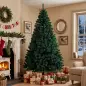 Árbol de Navidad de Abeto 230 cm con Ramas Articuladas 1300 Puntas de PVC Ignífugo Montaje Rápido Soporte de Acero Verde