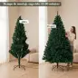 Árbol de Navidad de Abeto 230 cm con Ramas Articuladas 1300 Puntas de PVC Ignífugo Montaje Rápido Soporte de Acero Verde