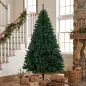 Árbol de Navidad de Abeto 230 cm con Ramas Articuladas 1300 Puntas de PVC Ignífugo Montaje Rápido Soporte de Acero Verde
