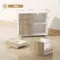 Mueble para Impresora con Ruedas 3 Cajones Barra Ajustable 2 Estantes Abiertos para Documentos Tamaño A4 Blanco y Roble Mueble para Impresora con Ruedas 3 Cajones Barra Ajustable 2 Estantes Abiertos para Documentos Tamaño A4 Blanco y Roble