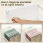 Mueble para Impresora con Ruedas 3 Cajones Barra Ajustable 2 Estantes Abiertos para Documentos Tamaño A4 Blanco y Roble Mueble para Impresora con Ruedas 3 Cajones Barra Ajustable 2 Estantes Abiertos para Documentos Tamaño A4 Blanco y Roble