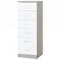 Cómoda de 6 Cajones Cajonera Alta para Dormitorio con Antivuelco 40x40x110 cm Gris Claro y Blanco Cómoda de 6 Cajones Cajonera Alta para Dormitorio con Antivuelco 40x40x110 cm Gris Claro y Blanco
