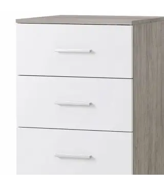Cómoda de 6 Cajones Cajonera Alta para Dormitorio con Antivuelco 40x40x110 cm Gris Claro y Blanco