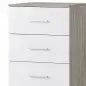 Cómoda de 6 Cajones Cajonera Alta para Dormitorio con Antivuelco 40x40x110 cm Gris Claro y Blanco Cómoda de 6 Cajones Cajonera Alta para Dormitorio con Antivuelco 40x40x110 cm Gris Claro y Blanco