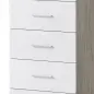 Cómoda de 6 Cajones Cajonera Alta para Dormitorio con Antivuelco 40x40x110 cm Gris Claro y Blanco Cómoda de 6 Cajones Cajonera Alta para Dormitorio con Antivuelco 40x40x110 cm Gris Claro y Blanco