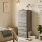 Cómoda de 6 Cajones Cajonera Alta para Dormitorio con Antivuelco 40x40x110 cm Gris Claro Cómoda de 6 Cajones Cajonera Alta para Dormitorio con Antivuelco 40x40x110 cm Gris Claro