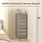 Cómoda de 6 Cajones Cajonera Alta para Dormitorio con Antivuelco 40x40x110 cm Gris Claro Cómoda de 6 Cajones Cajonera Alta para Dormitorio con Antivuelco 40x40x110 cm Gris Claro