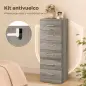 Cómoda de 6 Cajones Cajonera Alta para Dormitorio con Antivuelco 40x40x110 cm Gris Claro Cómoda de 6 Cajones Cajonera Alta para Dormitorio con Antivuelco 40x40x110 cm Gris Claro