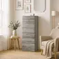 Cómoda de 6 Cajones Cajonera Alta para Dormitorio con Antivuelco 40x40x110 cm Gris Claro Cómoda de 6 Cajones Cajonera Alta para Dormitorio con Antivuelco 40x40x110 cm Gris Claro