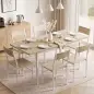 Conjunto Mesa de Comedor Extensible 120-160 cm y 6 Sillas para 4-6 Personas Efecto Roble Conjunto Mesa de Comedor Extensible 120-160 cm y 6 Sillas para 4-6 Personas Efecto Roble