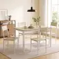 Conjunto Mesa de Comedor Extensible 120-160 cm y 6 Sillas para 4-6 Personas Efecto Roble Conjunto Mesa de Comedor Extensible 120-160 cm y 6 Sillas para 4-6 Personas Efecto Roble