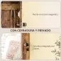 Espejo Joyero de Pared con Cerradura y Varios Compartimentos Montar en Pared o Puerta Marrón Rústico y Forro Negro