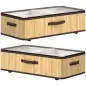 Juego de 2 Cajas de Almacenaje Bajo Cama con Ruedas 60L Tapa Transparente 78,5x43x23 cm Natural Juego de 2 Cajas de Almacenaje Bajo Cama con Ruedas 60L Tapa Transparente 78,5x43x23 cm Natural