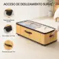 Juego de 2 Cajas de Almacenaje Bajo Cama con Ruedas 60L Tapa Transparente 78,5x43x23 cm Natural Juego de 2 Cajas de Almacenaje Bajo Cama con Ruedas 60L Tapa Transparente 78,5x43x23 cm Natural