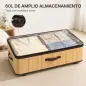 Juego de 2 Cajas de Almacenaje Bajo Cama con Ruedas 60L Tapa Transparente 78,5x43x23 cm Natural Juego de 2 Cajas de Almacenaje Bajo Cama con Ruedas 60L Tapa Transparente 78,5x43x23 cm Natural