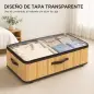 Juego de 2 Cajas de Almacenaje Bajo Cama con Ruedas 60L Tapa Transparente 78,5x43x23 cm Natural Juego de 2 Cajas de Almacenaje Bajo Cama con Ruedas 60L Tapa Transparente 78,5x43x23 cm Natural