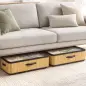 Juego de 2 Cajas de Almacenaje Bajo Cama con Ruedas 60L Tapa Transparente 78,5x43x23 cm Natural Juego de 2 Cajas de Almacenaje Bajo Cama con Ruedas 60L Tapa Transparente 78,5x43x23 cm Natural