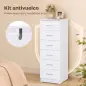 Cómoda de 6 Cajones Cajonera Alta para Dormitorio con Antivuelco 40x40x110 cm Blanco Cómoda de 6 Cajones Cajonera Alta para Dormitorio con Antivuelco 40x40x110 cm Blanco