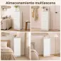 Cómoda de 6 Cajones Cajonera Alta para Dormitorio con Antivuelco 40x40x110 cm Blanco Cómoda de 6 Cajones Cajonera Alta para Dormitorio con Antivuelco 40x40x110 cm Blanco