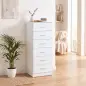 Cómoda de 6 Cajones Cajonera Alta para Dormitorio con Antivuelco 40x40x110 cm Blanco Cómoda de 6 Cajones Cajonera Alta para Dormitorio con Antivuelco 40x40x110 cm Blanco