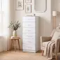 Cómoda de 6 Cajones Cajonera Alta para Dormitorio con Antivuelco 40x40x110 cm Blanco Cómoda de 6 Cajones Cajonera Alta para Dormitorio con Antivuelco 40x40x110 cm Blanco