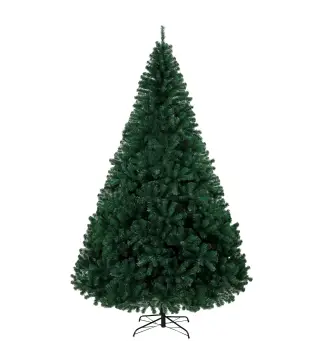 Árbol de Navidad de Abeto 270 cm con Ramas Articuladas 2418 Puntas de PVC Ignífugo Montaje Rápido Soporte de Acero Verde