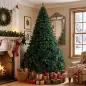 Árbol de Navidad de Abeto 270 cm con 2418 Puntas de PVC Ignífugo y Base de Acero Verde