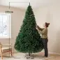 Árbol de Navidad de Abeto 270 cm con 2418 Puntas de PVC Ignífugo y Base de Acero Verde
