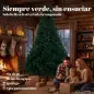 Árbol de Navidad de Abeto 270 cm con 2418 Puntas de PVC Ignífugo y Base de Acero Verde