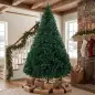 Árbol de Navidad de Abeto 270 cm con 2418 Puntas de PVC Ignífugo y Base de Acero Verde