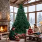 Árbol de Navidad de Abeto 270 cm con 2418 Puntas de PVC Ignífugo y Base de Acero Verde