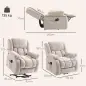 Sillón Relax Reclinable Eléctrico Levanta Personas Masaje Vibratorio y Calor Asiento Ancho Puerto USB Bolsillos Beige