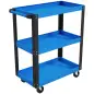 Carro de Herramientas con 3 Estantes Ruedas y Asas para Garaje Mecánico Hogar Carga 120 kg Azul y Negro Carro de Herramientas con 3 Estantes Ruedas y Asas para Garaje Mecánico Hogar Carga 120 kg Azul y Negro